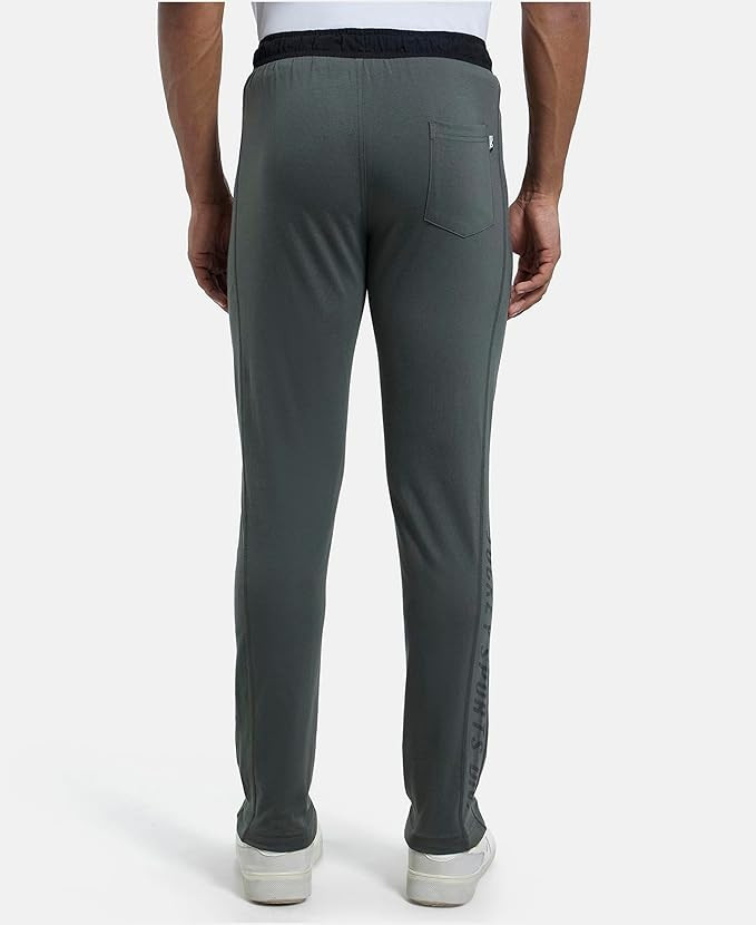 Jockey 9510 Men's Super Combed Cotton Rich Slim Fit Mid Rise Trackpants with Side and Back Pockets