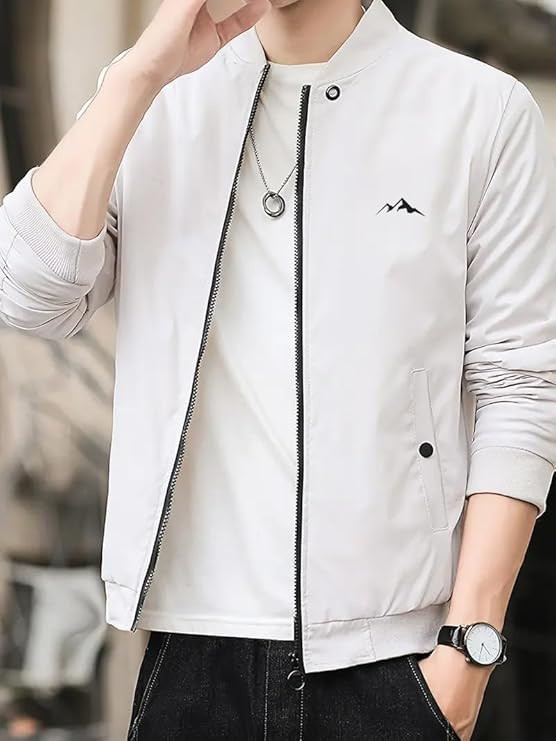 GLASGO Men's Casual Bomber Jacket ||Lightweight Zip-Up, Modern Fit, Versatile Winter Warm Stylish - Fall Outerwear || GJ-2-SOLID-$